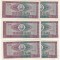 Lot 6 bancnote Romania -10 lei 1966-serii consecutive