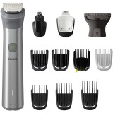 Aparat de tuns barba si parul 12 in 1 Philips Multigroom All in One MG5940/15, tehnologie BeardSense, lame din otel cu auto-ascutire, 11 setari de lun