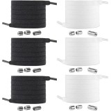 Cumpara ieftin Set 6 sireturi reglabile cu 6 prinderi metalice la capete, 3 albe, 3 negre