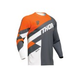 Bluza Motocross/Enduro Thor Sector Checker gri cu portocaliu