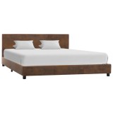 VidaXL Cadru de pat, maro, 120x200 cm, piele &icirc;ntoarsă ecologică