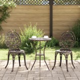 vidaXL Set scaune de grădină, 3 buc., bronze, aluminiu turnat