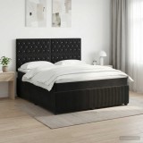 Cumpara ieftin Pat boxspring cu saltea cu headboard Negru 160 x 200 cm Catifea
