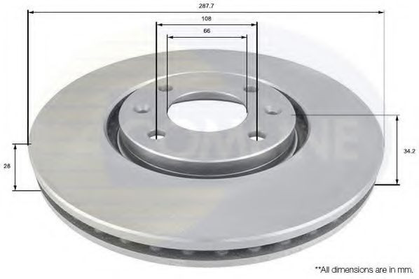 Disc frana CITROEN C5 I Estate (DE) (2001 - 2004) COMLINE ADC1544V