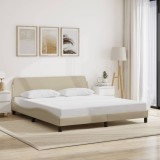 VidaXL Cadru de pat fără saltea, crem, 180x200 cm, textil