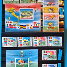 TIMBRE ROMÂNIA LP1234+1235;1237+1238-LOT C.M. ITALIA 90-MNH -vezi descriere-