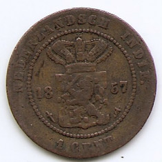 Indiile de Est Olandeze 1 Cent 1857 Willem III / Wilhelmina, Bronz, KM-307.2 (3)