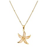 Cumpara ieftin Colier placat cu aur Pink Starfish