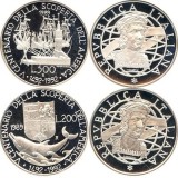 C 10 ITALIA 200 si 500 lire 1992 Argint 500th Anniversary of discovery of America /Proof