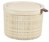 Coș rotund Curver JUTE ROUND, 2L, bej, 17x13 cm, cu capac