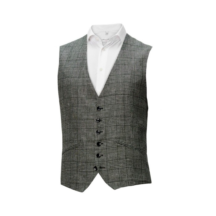 Vesta barbati slim verde in carouri VE02