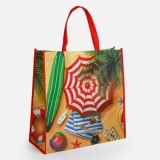 Sacosa multifuncțională reutilizabilă, 49x20x50 cm, model vară cu plajă, CMCLASS