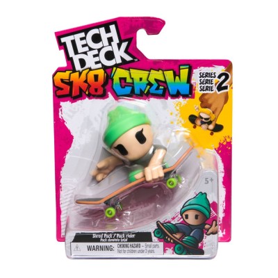 TECH DECH SK8 CREW PACHET PLACA SI FIGURINA 9.6CM SAPCA VERDE SuperHeroes ToysZone foto