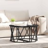 Masă cafea vidaXL Stejar Negru 80x80x42cm, modernă, lemn &amp; otel, max 100kg