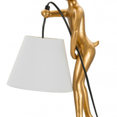 Lampa de masa Rabbit Stand, Mauro Ferretti, 1 x E14, 40W, 26x16x47 cm, polirasina/fier/textil, auriu/alb