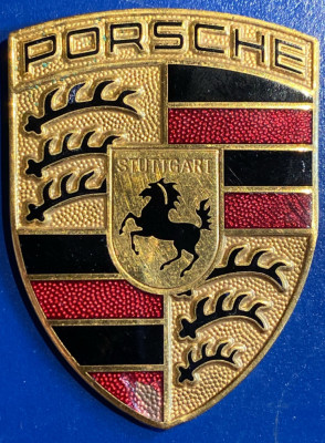 PORSCHE,SIGLA VECHE,LOGO, EMBLEMA/ BRONZ CU EMAIL / STAREA DIN POZE foto