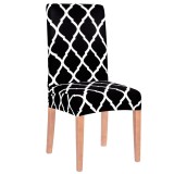 Husa universala pentru scaun, marime universala, poliester si spandex, 45 x 60 cm, negru alb Household NewTrend