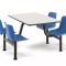 MOBILIER DE CANTINA: MASA+4 SCAUNE ROTATIVE, culoare albastra