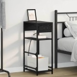 vidaXL Dulap de noapte Stejar negru 40 x 27 x 76 cm Lemn compozit