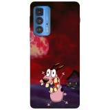 Husa compatibila cu Motorola Moto G20 model Courage the cowardly dog red moon, Silicon, TPU, Viceversa, Transparent, Carcasa