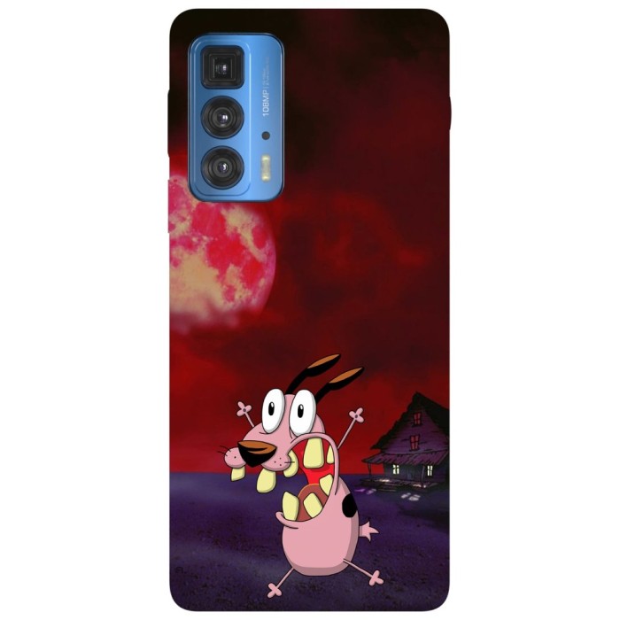 Husa compatibila cu Motorola Edge 20 Lite model Courage the cowardly dog red moon, Silicon, TPU, Viceversa