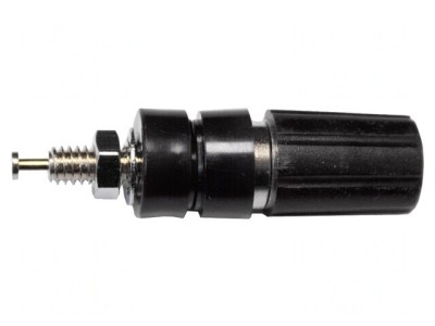 Soclu banană negru 4mm aurit 15A 2,5kV foto