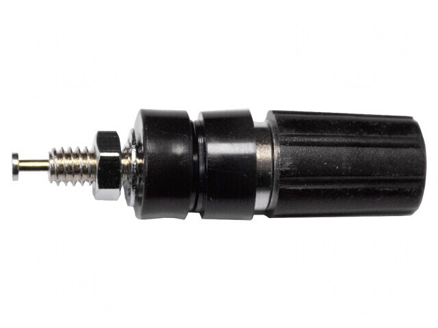 Soclu banană negru 4mm aurit 15A 2,5kV