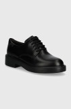 Camper pantofi de piele Dean femei, culoarea negru, cu platforma, K201684-001