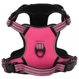 VidaXL Ham pentru c&acirc;ini cu dungi reflectorizante reglabil, roz, S