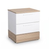 Cumpara ieftin Noptiera Adore Base, 2 sertare, 45x52x40 cm, Crem/Alb, Mobila Dormitor
