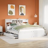 Cumpara ieftin Pat cu bibliotecă fără saltea, 180x200 cm, lemn masiv de pin