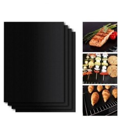 Set 4 Folii Antiaderente din Teflon, Multifunctionale, Rezistente la Apa si Temperatura, pentru Gratar, Cuptor, BBQ Grill