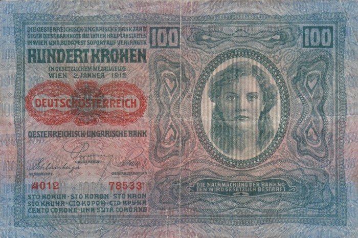 AUSTRIA 100 kronen 1912 VF!!!