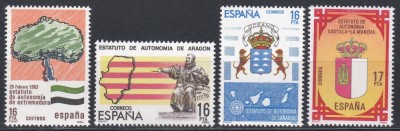 Spania 1984 - Statutul de Autonomie al regiunilor Spaniole, 4 Serii, MNH foto