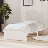 vidaXL Cadru de pat Small Single 2FT6, alb, 75x190 cm, lemn masiv