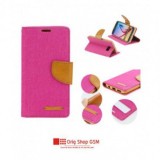 Husa Flip Carte Canvas Roz Samsung Galaxy A6 Plus (2018) Premium