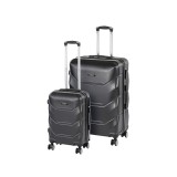 Cumpara ieftin Set valize Leziter TraveLux Max VI cu roti 360&deg;, ABS, negru (cabina + mare)