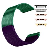 Curea otel, Milanese Loop, compatibila Apple Watch 9|8|7|6|5|4|3|2|1 Series, 41mm|40mm|38mm, telescoape QR, Purple Green