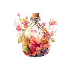 Sticker decorativ Sticla cu Inima , Multicolor, 55 cm, 3473ST foto