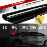Folie Geamuri Auto Super Dark Black 5% 0.5 x 3m Amio + Cutter Racleta - Protectie Solara, Termica, Intimitate