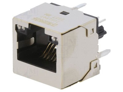 Conector RJ45 8p8c cu LED aurit foto