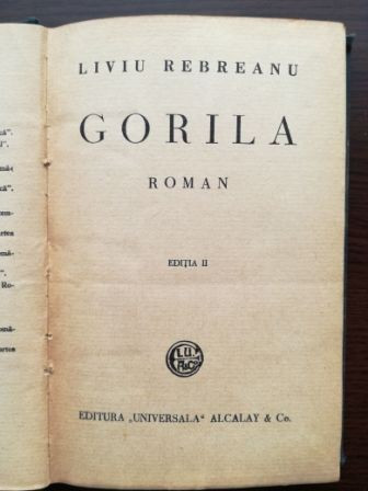 Gorila vol 1 (editia a II-a)-Liviu Rebreanu