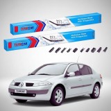 Cumpara ieftin Ștergătoare Renault Megane II Sedan 2002-2006 | Set Față Flat Premium &ndash; TeamCar&reg;