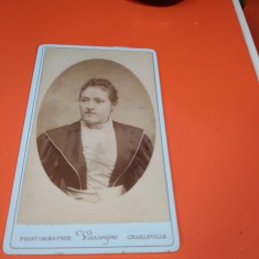 FOTO PORTRET FEMEIE ANII 1900 VECHI PE CARTON GROS 10 / 7 CM DE COLECTIE RARA!