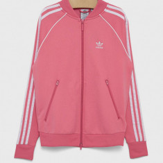 Adidas Originals Hanorac de bumbac pentru copii H34591 culoarea roz, cu imprimeu