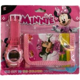 Set ceas electronic de mana si portofel copii tip Minnie