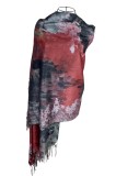Fular dama NOR, rosu/albastru, 170x70, Marime universala