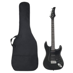 vidaXL Chitara electrică de &icirc;ncepători, cu husă, negru, 4/4 39&quot; 70193