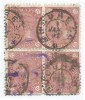 *Romania, LP 47a/1890, Carol I - Cifra in 4 colturi, fara filigran, bloc 4, oblit., Stampilat
