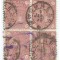 *Romania, LP 47a/1890, Carol I - Cifra in 4 colturi, fara filigran, bloc 4, oblit.